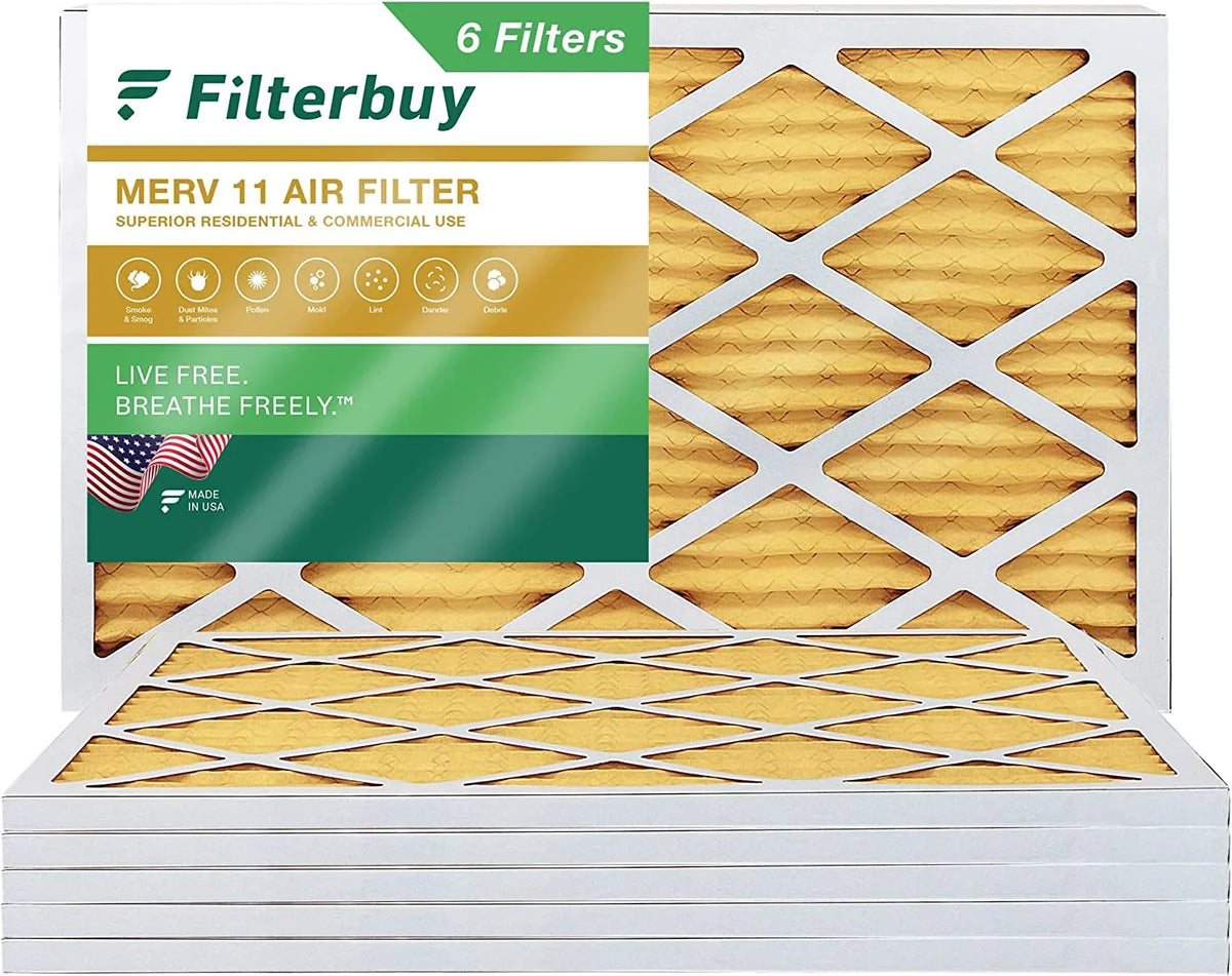 MERV 8x16x1 Filters Pleated Furnace HVAC Air (6-Pack) AC 11 Filterbuy