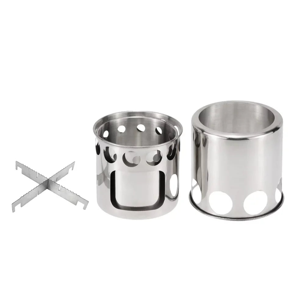 Pot and Burning Stove Set Stove Fishing Camping for Cooking Arealer Backpacking Combo Wood Hiking Portable