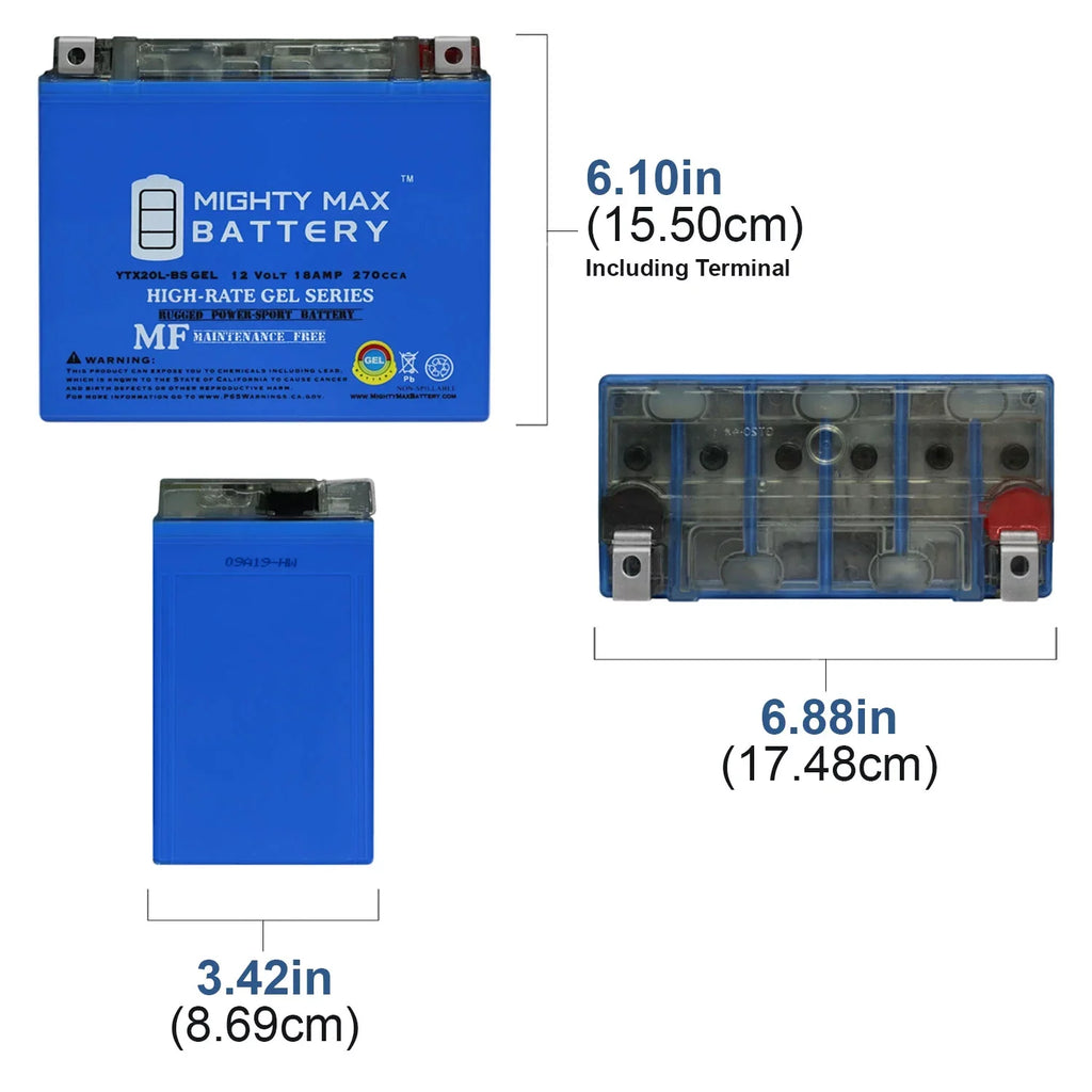 Runner Doo for YTX20L-BS Sea Jet Ski Wave Battery Aqua GEL