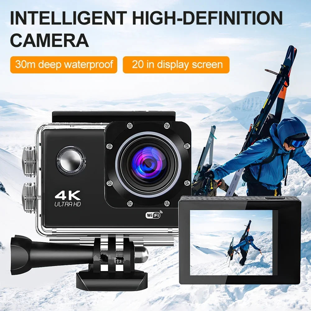 Sports Camcorders 170D Recorder 4K Recording Video Underwater Helmet DV Action 2.0-inch Cam Camera Screen Camera WiFi Waterproof