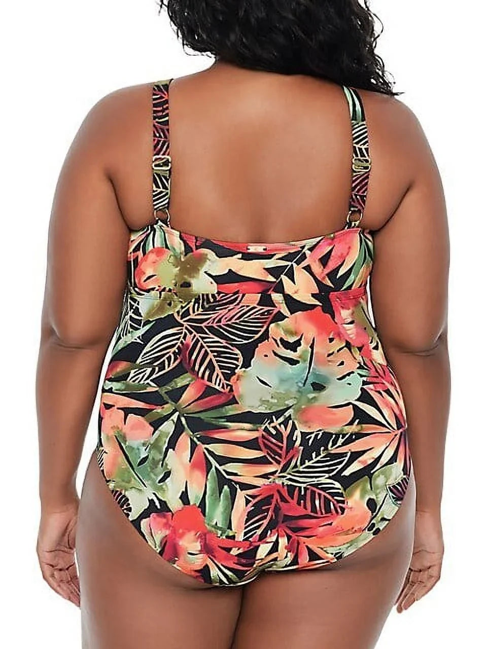 Neck MULTI Lauren Keyhole Size Ralph Swimsuit, 16W One US Plus Piece