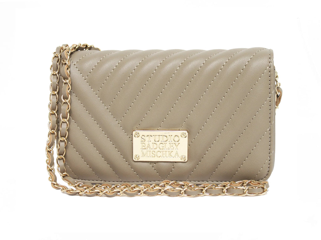 Badgley Mischka Camera Taupe Bag
