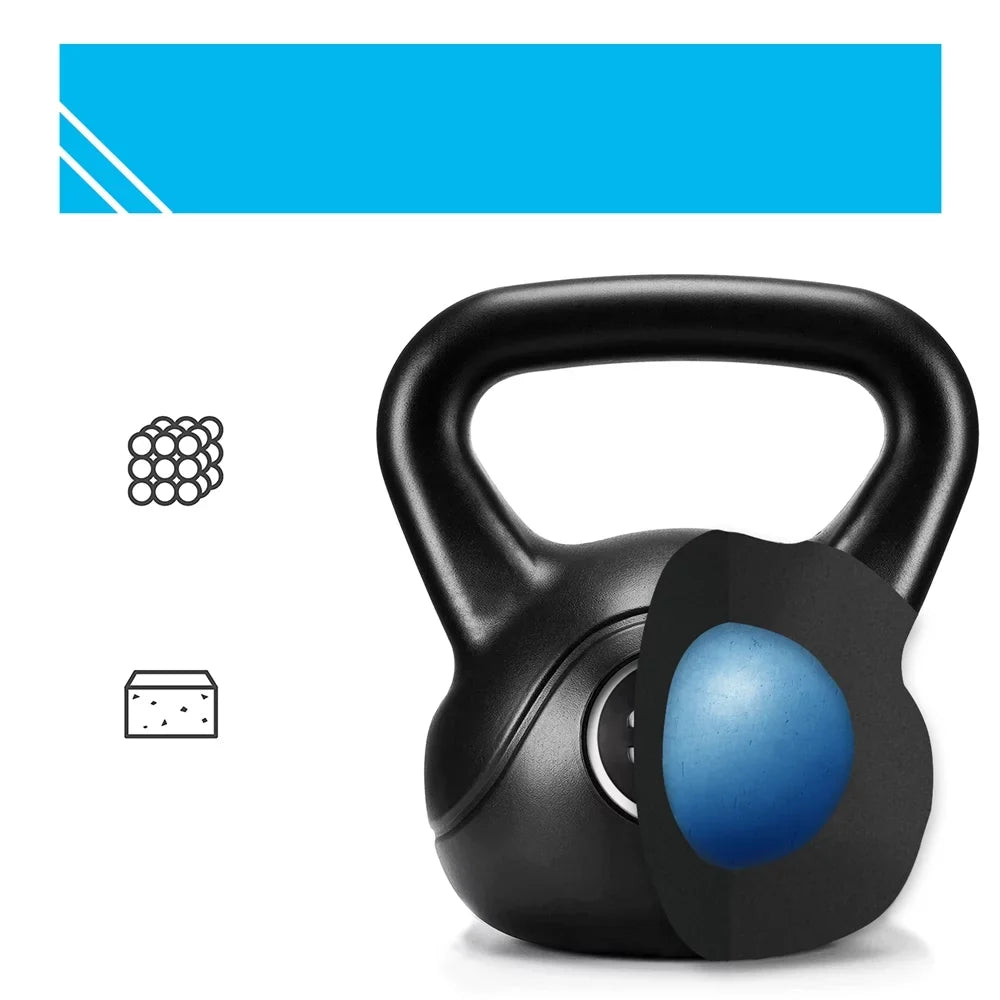 Lifting, Coated Kettlebell Black, Home Weight Gym 35lbs Bodybuilding HDPE Fitness Yaheetech for
