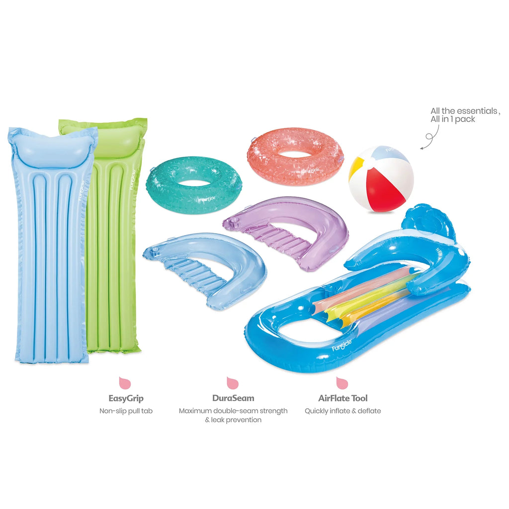 Colors Funsicle Pool Toy Tubes Pack, Vary, Lounges, Pack Adults & Party Floats, 8 &