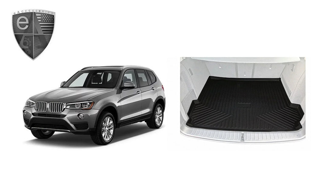 – Raised Easy EACCESSORIES Liner Mat Cars Laser – for Trunk Trunk Trunk – EA Lip Design Non-Slip to Weather-Resistant Install Mat Rubber X3 BMW Car Pre-Cut Mats with for Cargo – – 2011-2017