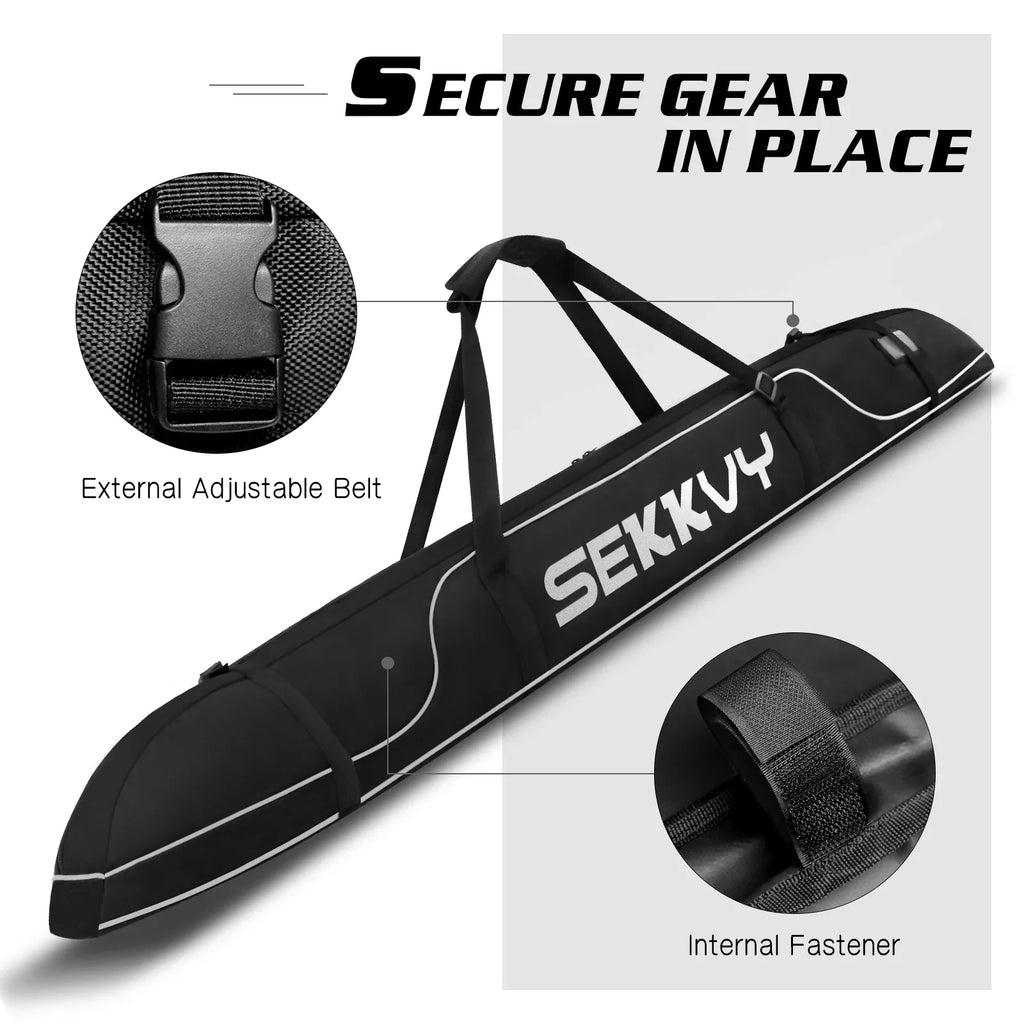Cloth Bag and Bag Oxford Ski, Adjustable Travel Snowboard for Strap Camping Bag Outdoor 170CM/67IN Single Ski Waterproof Shoulder Travel 600D Transport, Ski black