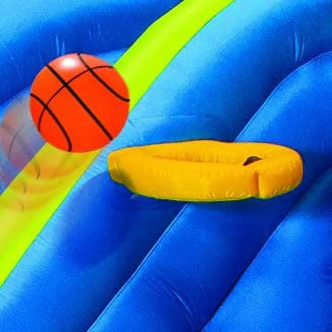 N with - - Giant Inflatable High) Wave Basketball (14 Splash in Heavy Kids Long 8 Built by - Pool Adventure Slide Duty Feet Blower Park Feet Huge and Hoop Water Sprinkler Outdoor Surf Included