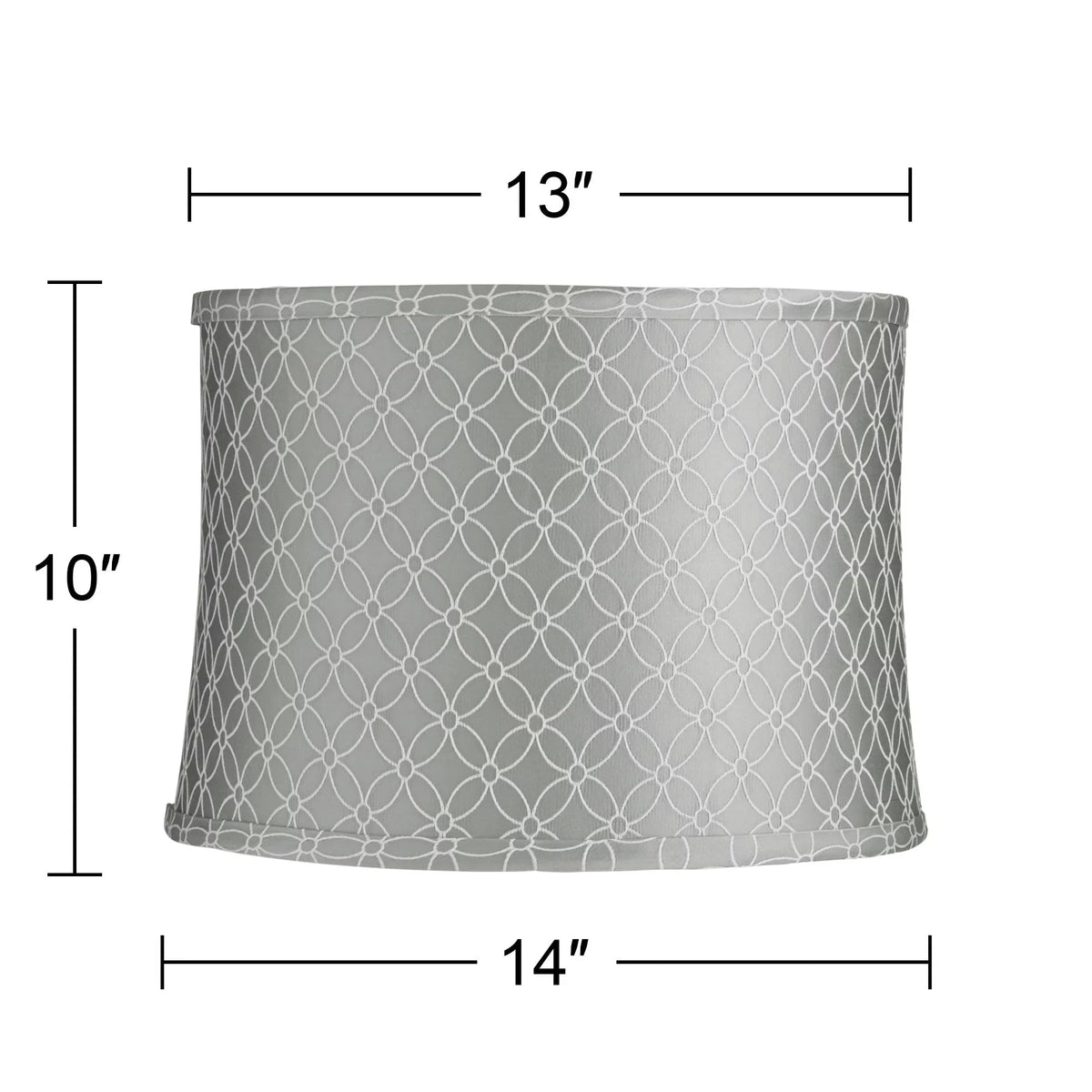 Harp 14" and of Fitting Medium Top 2 Shades x Springcrest 13" Bottom Drum White Set Lamp High Gray Finial Print Spider x with 10"