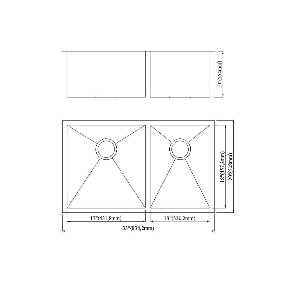 Handcrafted Kitchen Dowell Series-6002 Undermount 3320 Sinks