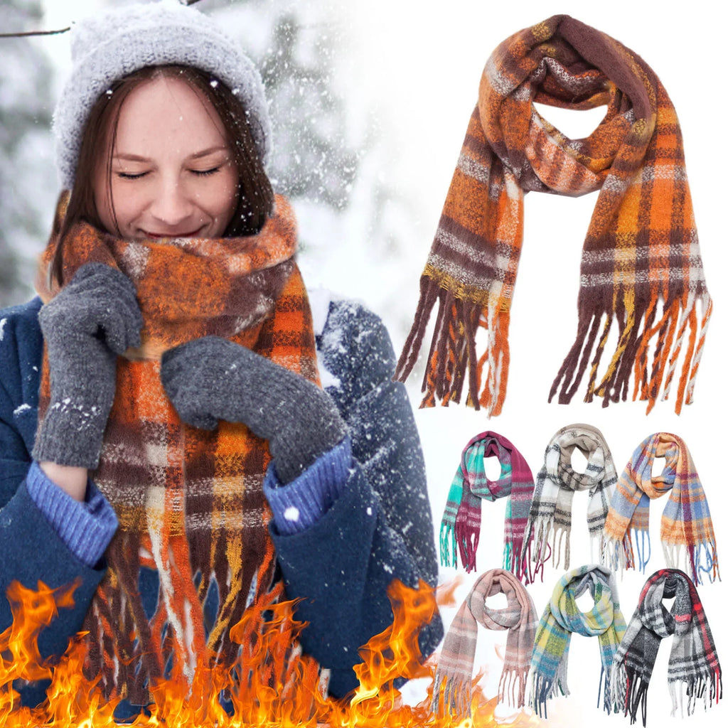 Scarf For Scarf Scarf Blanket Scarf Warm Women Plaid Soft Scarves Warm Tassel Thermal 1 Scarf Pack Wrap Fall Christmas Large Scarves Winter Shawl Soft Gift Women Classic 2022 Lightweight