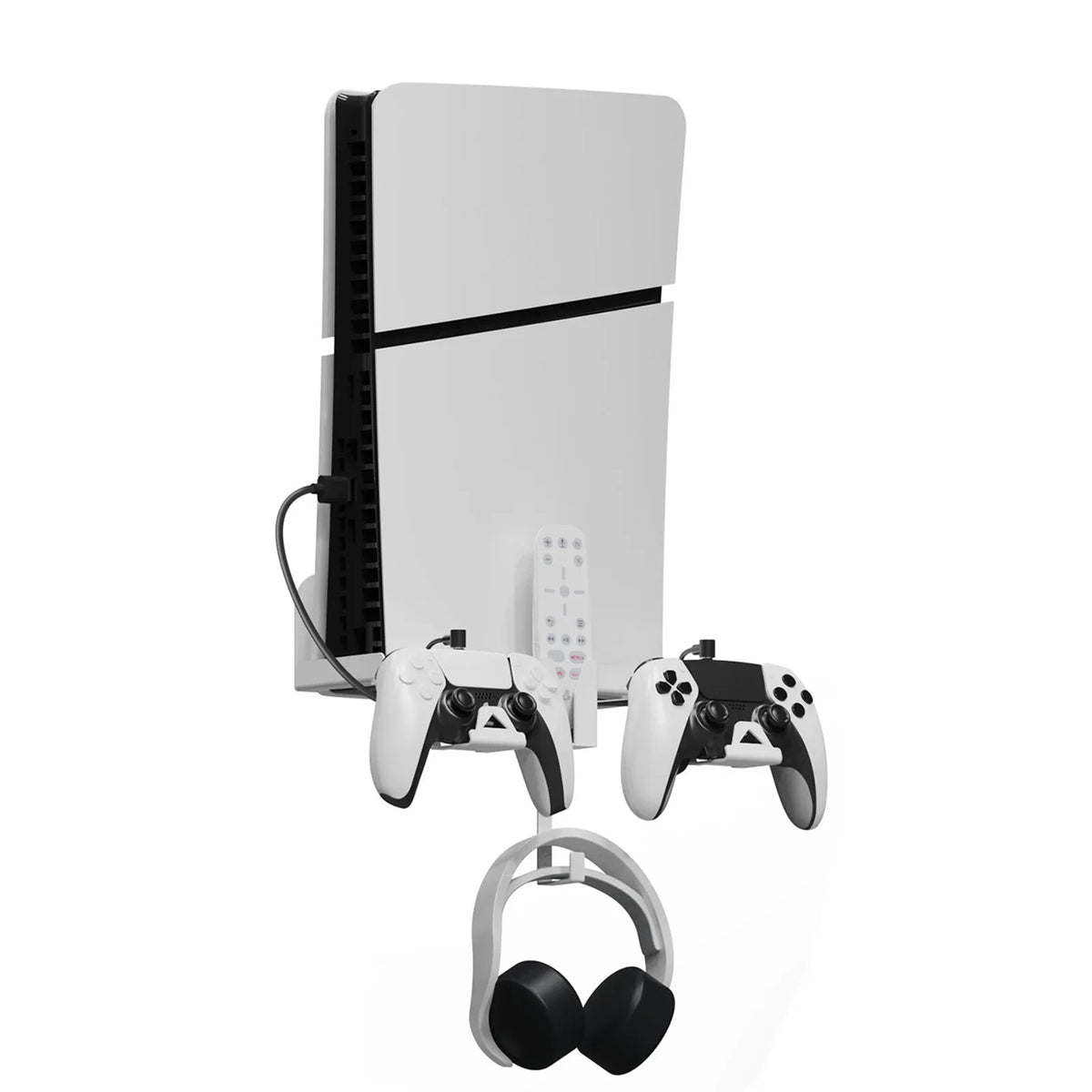 Cable Space-Saving, PS5 Durable Charging Slim Convenient for Wall Storage Mount Bracket Secure, and with Iron Set Dual