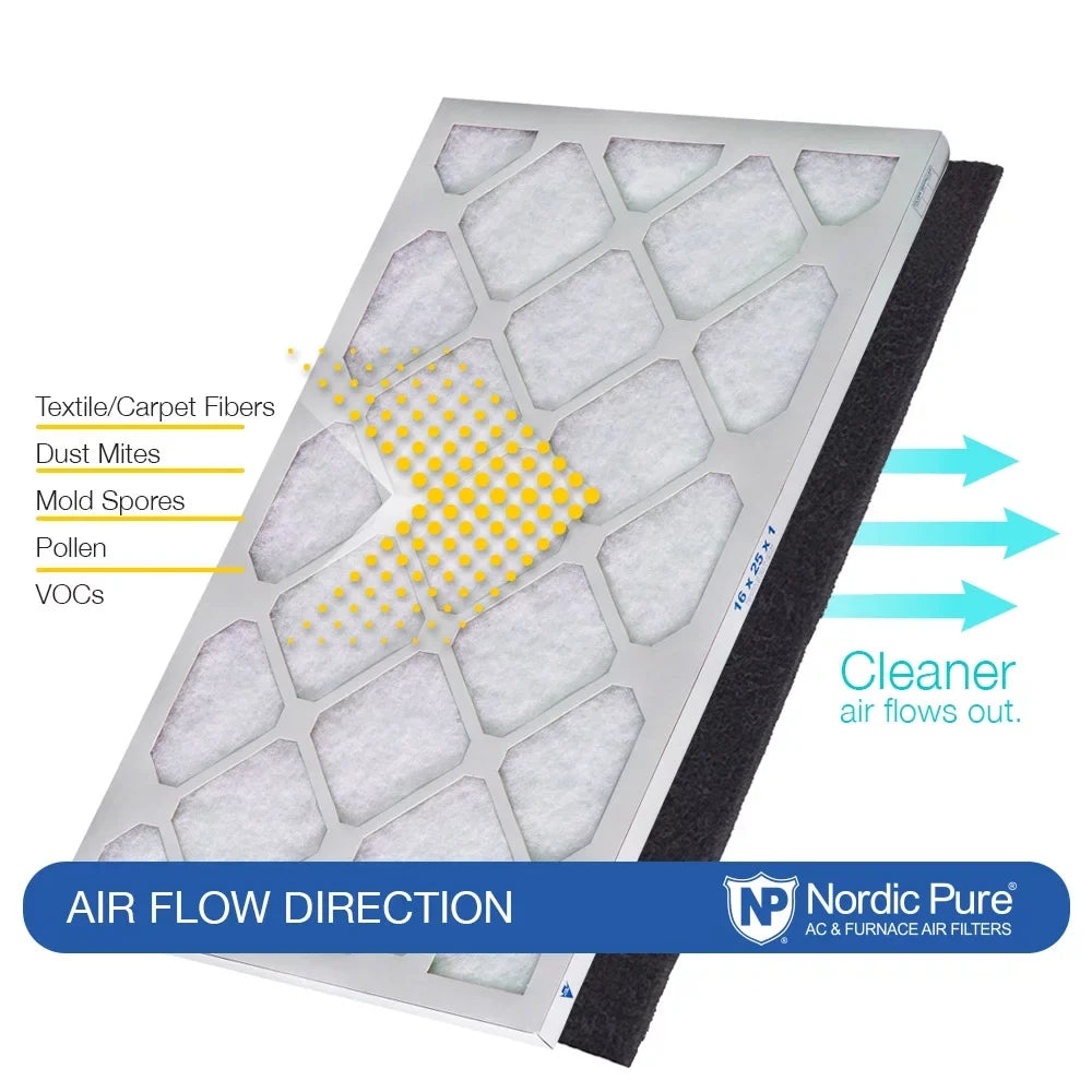 12x24x1 Pure Filters Green Pack 12 Air Eco-Friendly Carbon Plus (11_1/2x23_1/2)