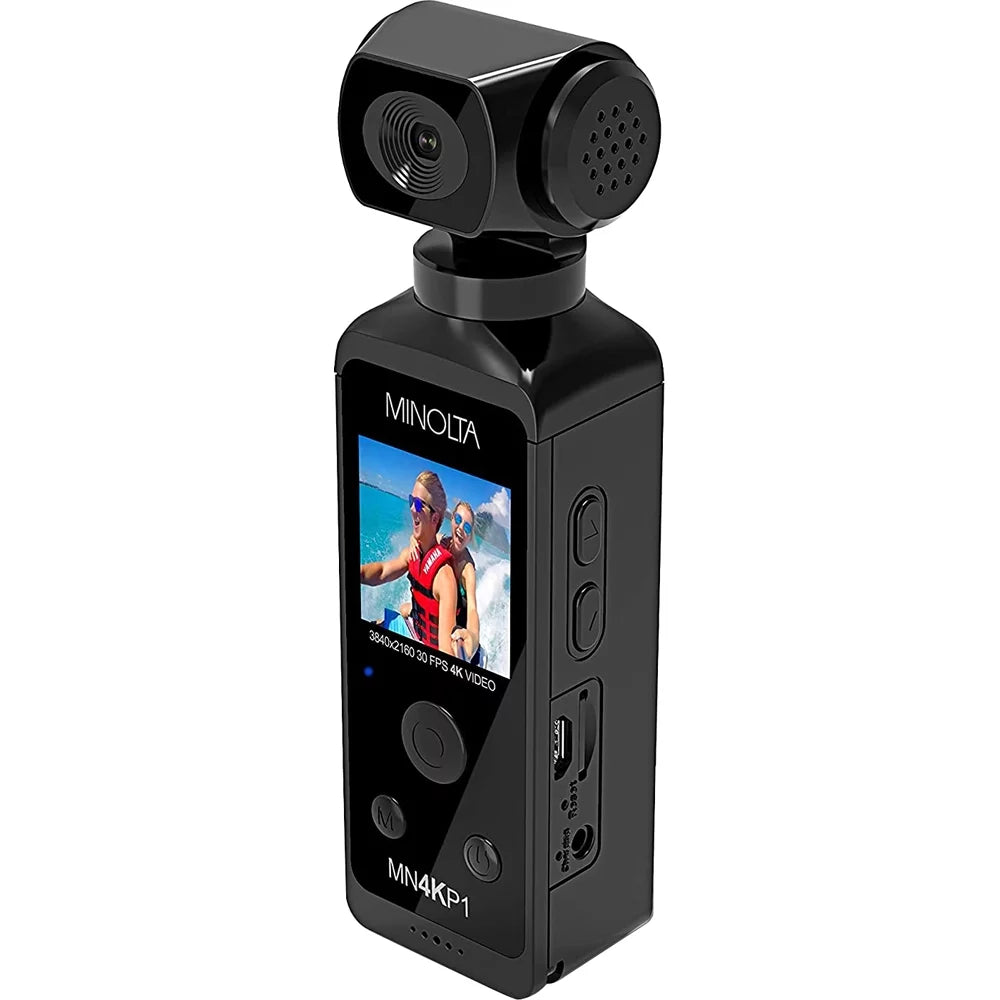 Housing Pocket 4K Minolta (Black) MN4KP1 HD Camcorder Waterproof & w/WiFi Ultra