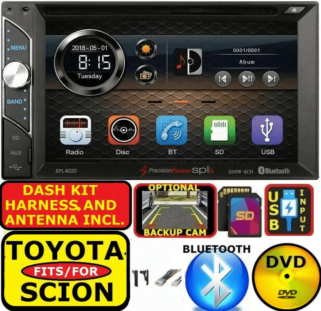 CD/DVD TOYOTA CAR MP4 PACKAGE USB STEREO FOR MP3 AUX BLUETOOTH SD RADIO SCION
