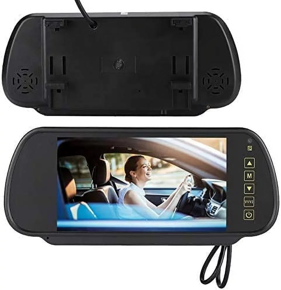 Mirror, Display Screen for DVD Car Camera 7 Car View Rear External Parking Digital Vehicle Monitor LCD Inch Bracket, with Bileeko Car Backup Rearview