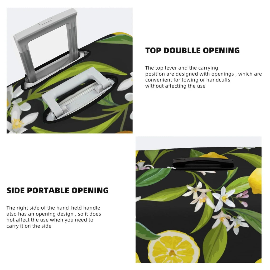 Washable For Protector Adobk Luggage Leaves Travel Fruits Men, Cover, For Suitcase Stretch Women Flowers Covers And Lemon Luggage Suitcase Cover, Suitcase Accessories-Small