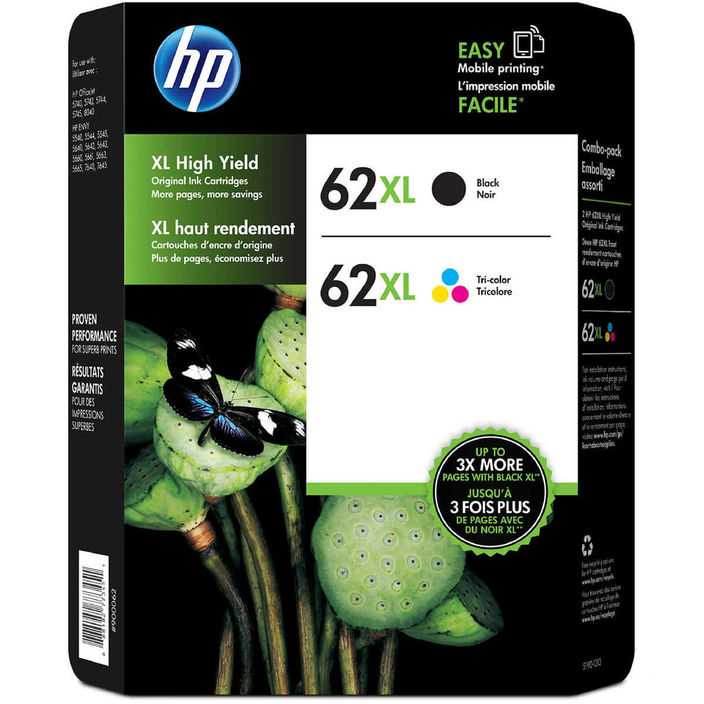 Combo & Cartridge 62XL HP Black Ink Color Ink