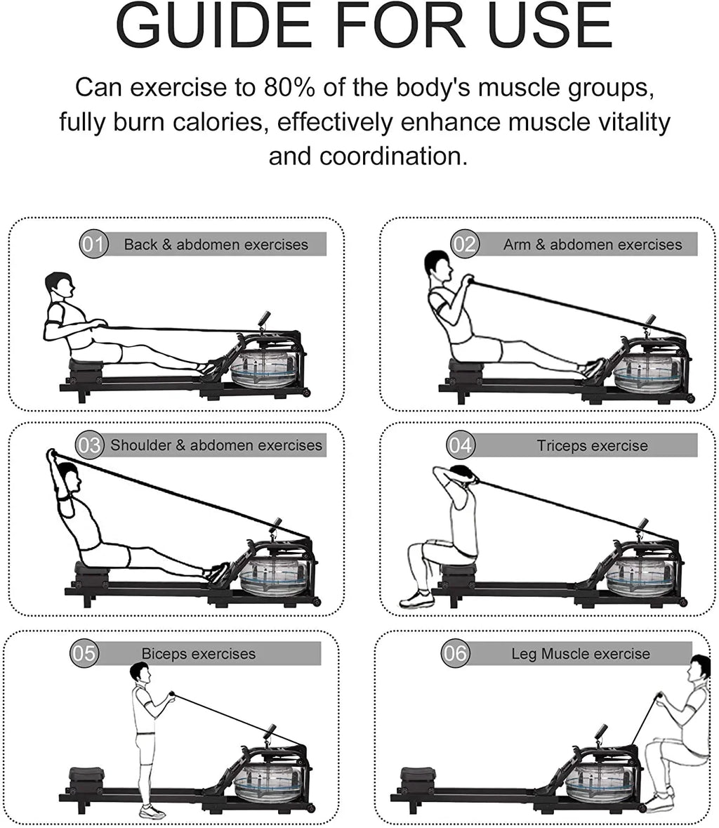 Moitor Gym Traiig For Body Resistace Adjustable Rowig Whole Exercise Idoor Machie Water Home Rower Equipmet Water With LCD
