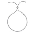 4.2gr. 9.25 Inches, Bracelet Snake Chain, Shiny String - Adjustable Rhodium Finish Silver JewelStop On Tennis Draw
