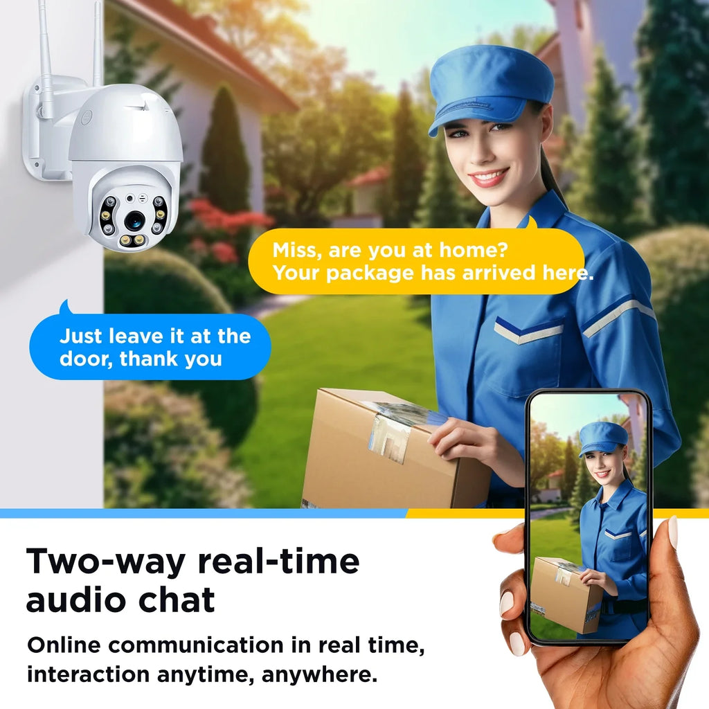 Security Hd System, WiFi Camera Camera Alarm Vision, for Ultra Outdoor 2k Home with 360 Night Security 3mp Waterproof Camera, With
