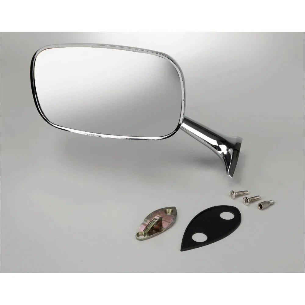 Mirror 1968-79 Left Teledu Corvette Chevy Exterior Large For Hand Head Rearview CHROME