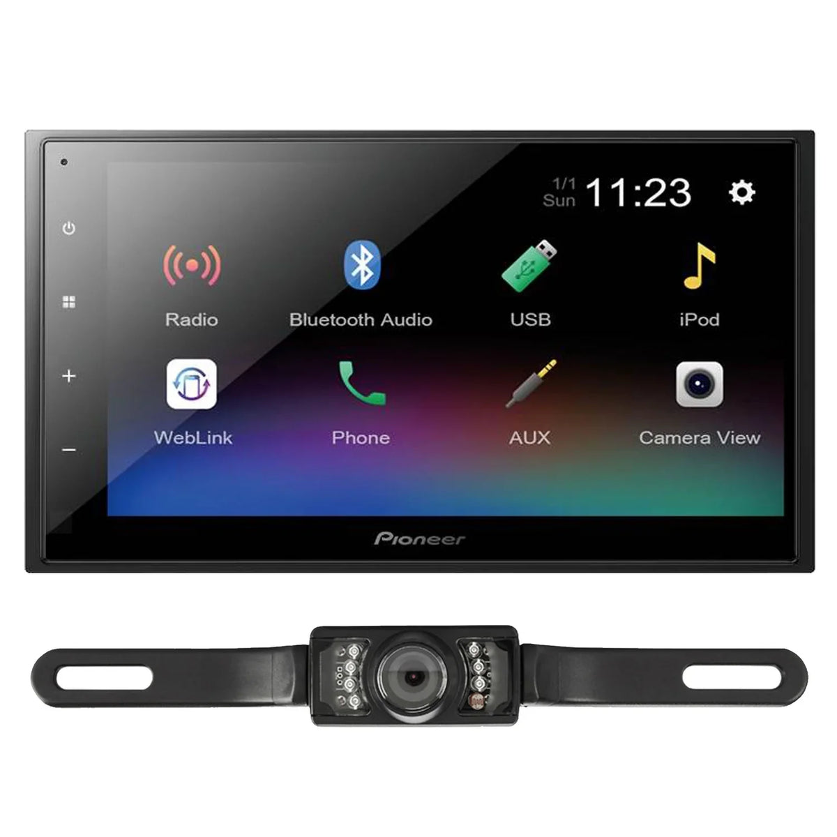 Digital Camera DMH-341EX Style Pioneer License 6.8" with Receiver Multimedia Backup Bundled Plate