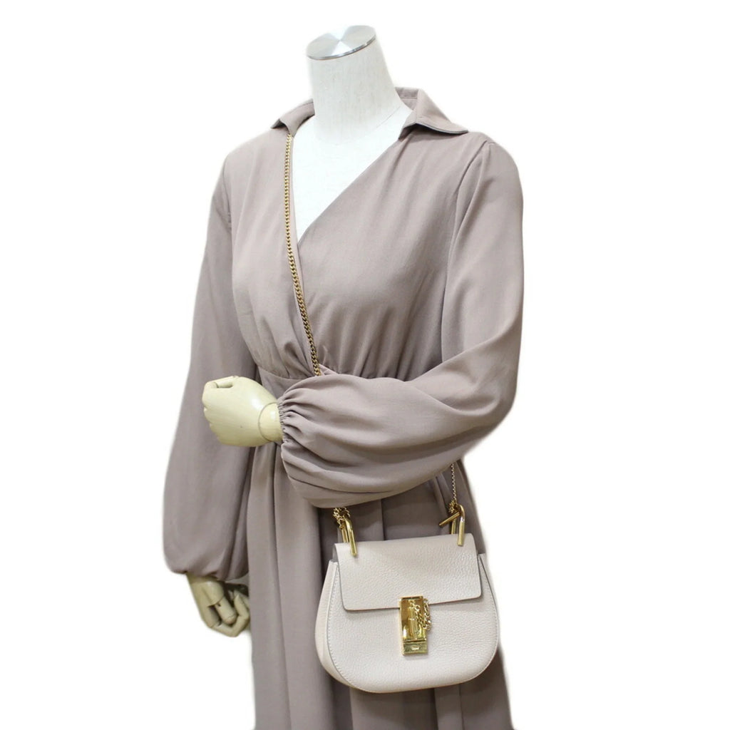 Beige BRB01000000002558 Chain Ladies Shoulder Leather Pre-Owned Bag Chloe (Fair) Chloé