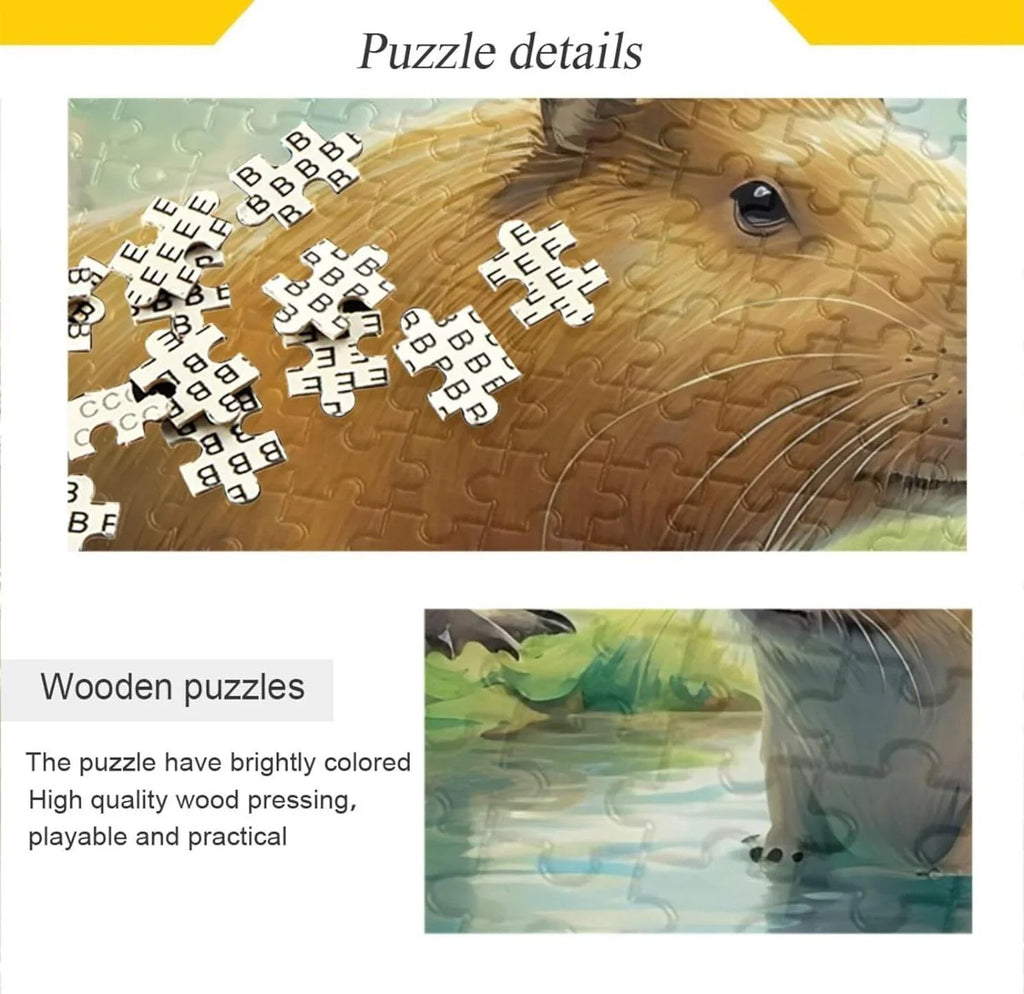 Puzzle, Game Fun Puzzle Parents Zigsaw Capybara Material for Challenging Family Brain Adults, Jigsaw Family PCS Wood Composite Paper Bag, Kids Gift 1000 Exercise with Storage Friends for