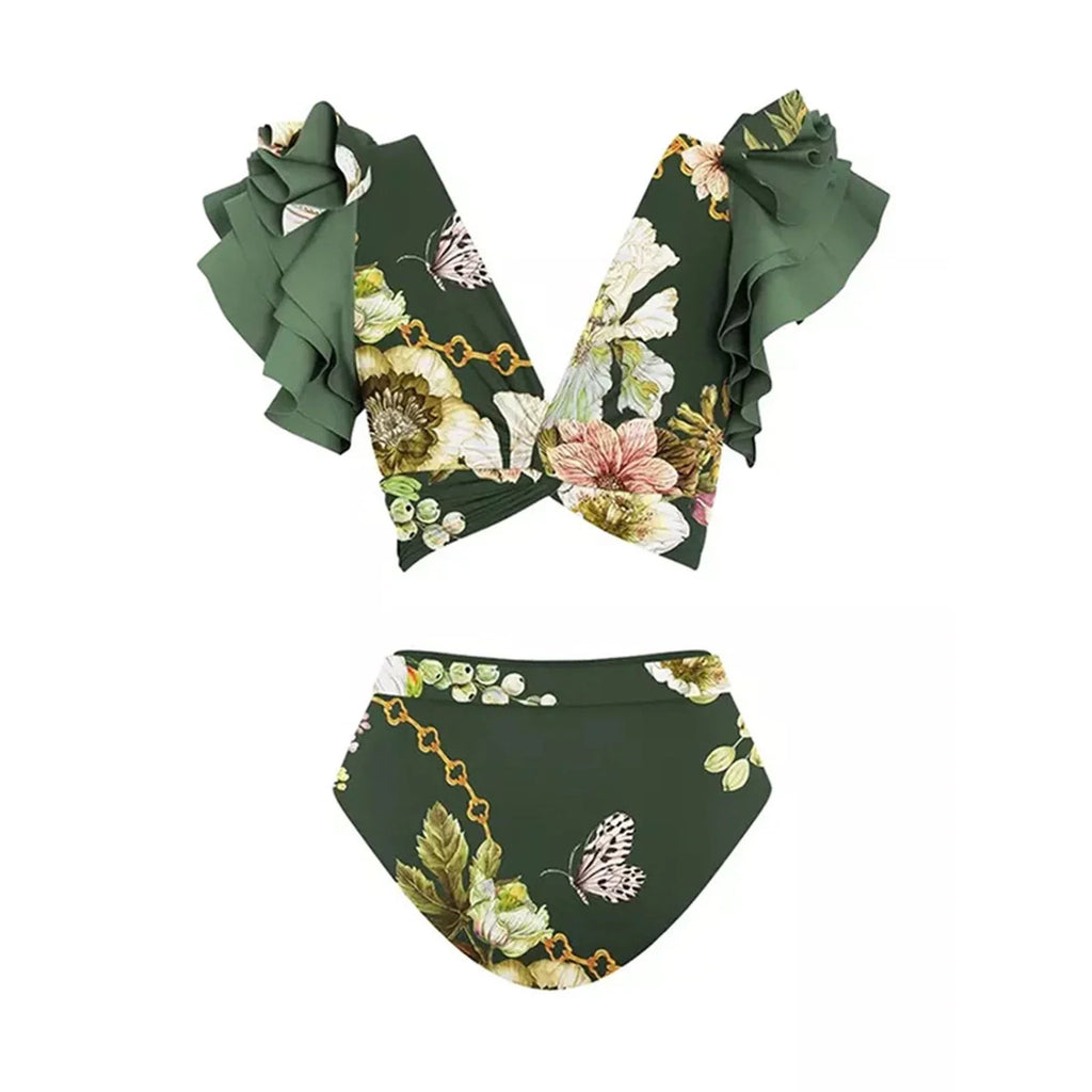 swimsuit printing swimwear strapping split skirt retro and for women beach