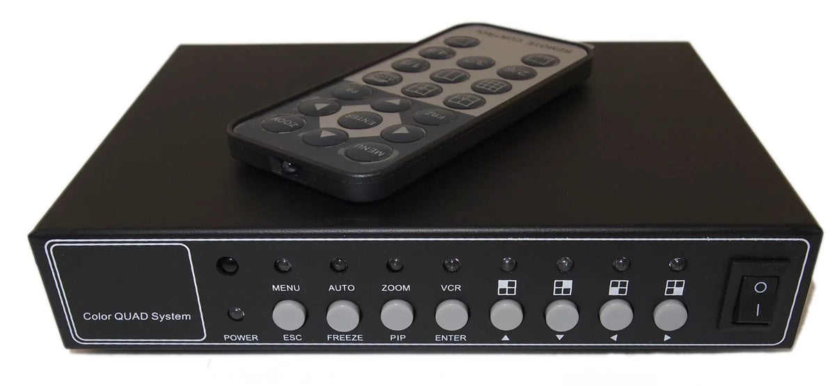 with Control (4 Remote Security CCTV Analog Camera Camera) adapter Real Channel Time Quad Processor / and Evertech Color 4 Splitter Port 2000mA
