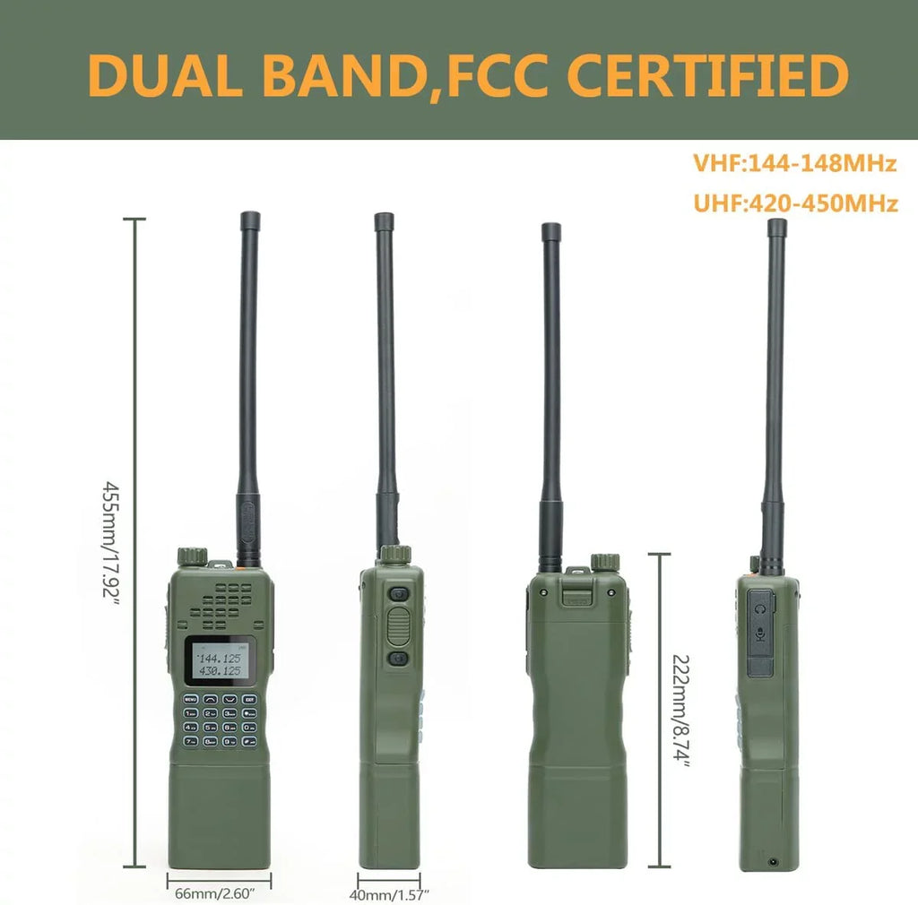 mic,18.8 Two AR-152 Kit Cable,AR-152 Walkie Rechargeable Range Charger Tactical Long Programming Shoulder with Bag Full Antenna,USB Way ABBREE&BaofengAR-152 Cable and Foldable 10W inch Talkie Radio