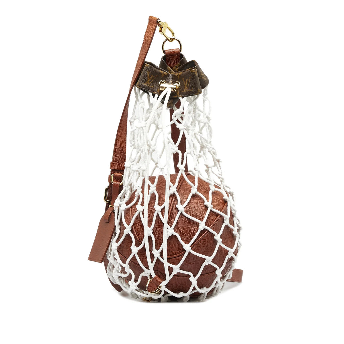 Bag Vuitton Calf Authenticated Unisex Ball Brown Louis Bag Basket (Like LV Pre-Owned New) In Leather NBA Crossbody X