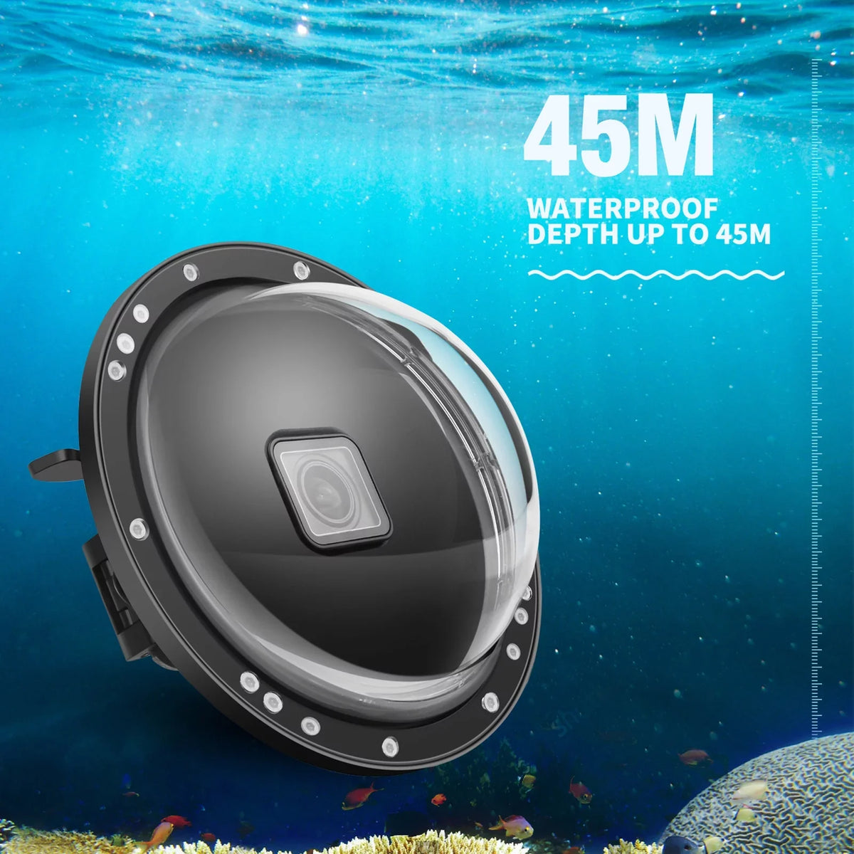 Waterproof, 45m 180° Angle and Case Black Dual Port Waterproof XTGP559, Dome Wide 10SHOOT for Handle, 9