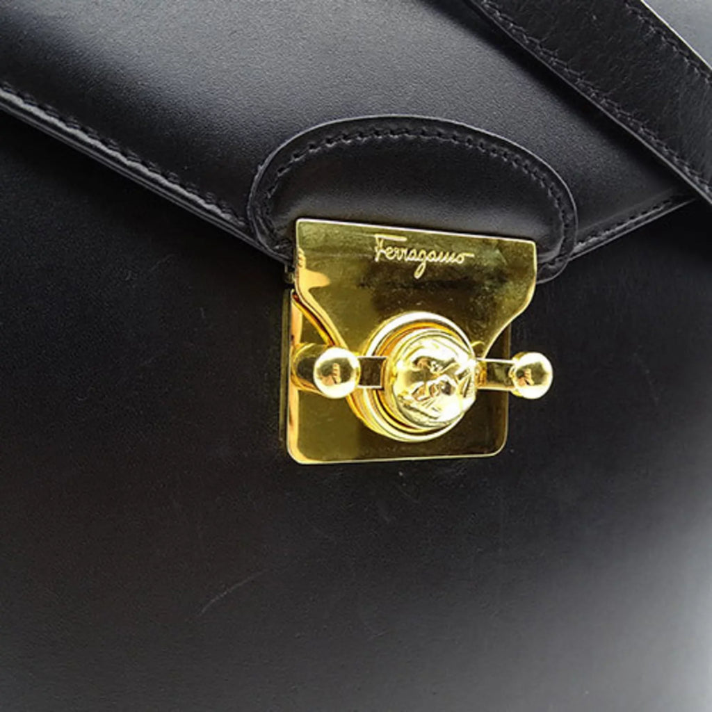 2way Bag Black Salvatore Pre-Owned Handbag Ferragamo Ladies (Good) Shoulder