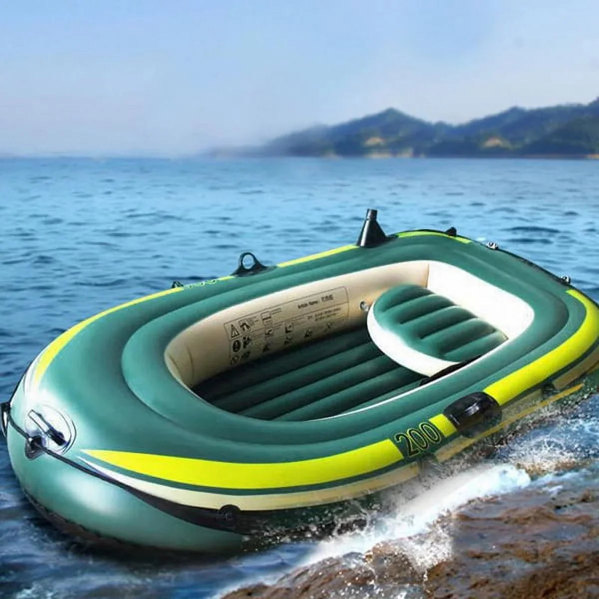 Fishing Drifting Two/Three Person Air Eastbuy Inflatable Rowing Diving Green PVC Tool Boat