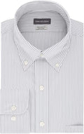 Stripe Van Regular Dress 34-35 Neck Shirt Heusen 16.5 Sleeve Iced Pinpoint Fit Mens Grey