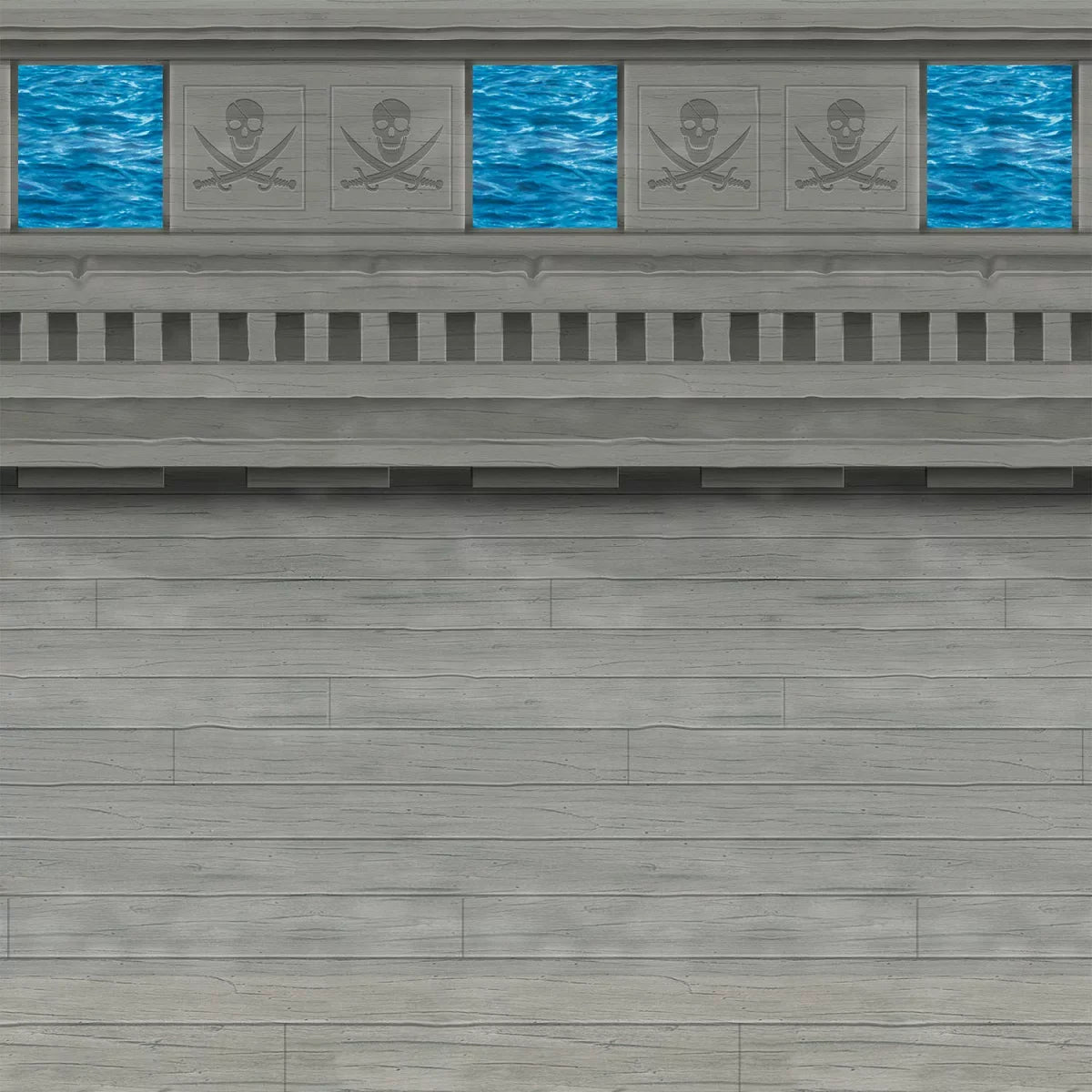 Pirate Stone of Gray Backdrops 6 Aqua 30' Central Pack and Party Ship Blue Photo Themed