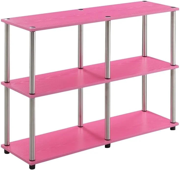 Console Finish in No-Tools Shelves Table Wood with Pink