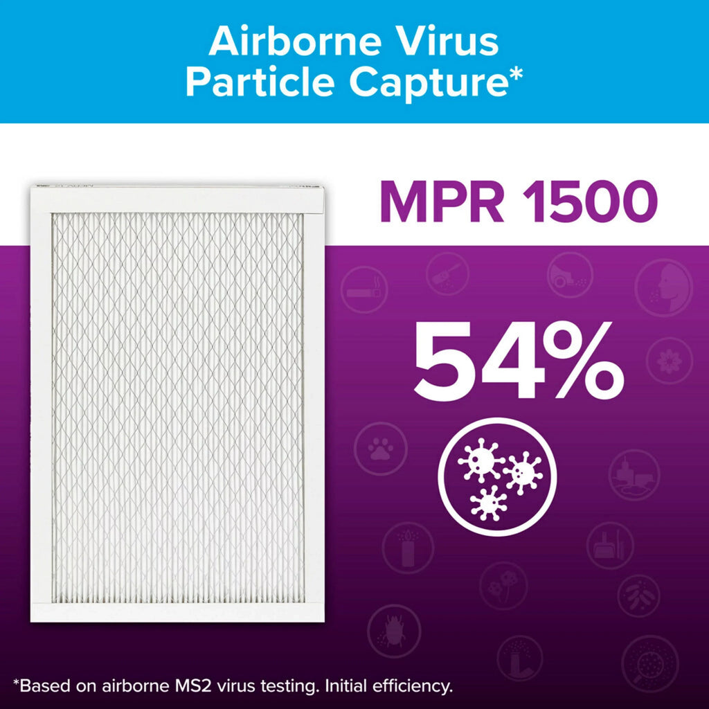 MERV 14x14x1 Allergen 4 Filter, Filtrete Reduction, Air 1500 Advanced MPR Filters 12,