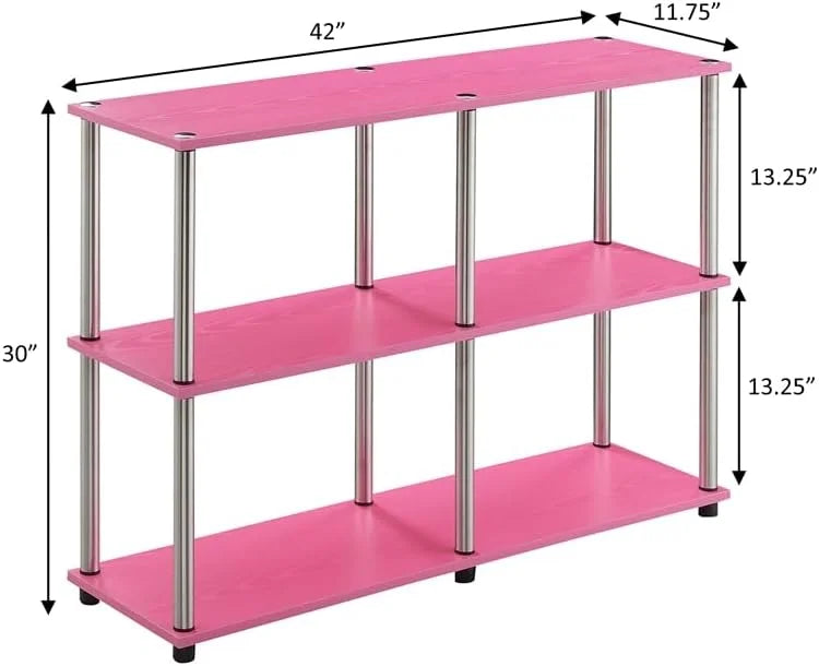 Console Finish in No-Tools Shelves Table Wood with Pink