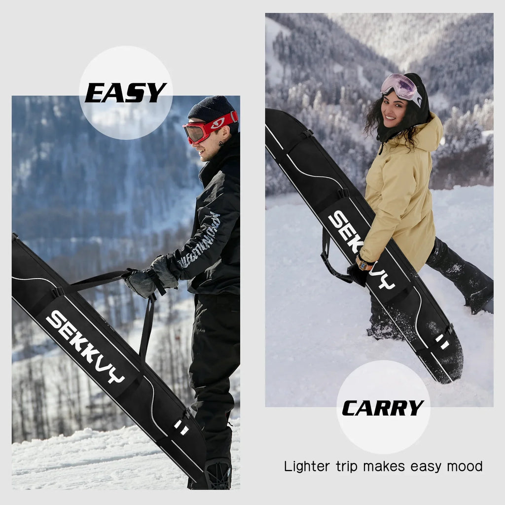 Cloth Bag and Bag Oxford Ski, Adjustable Travel Snowboard for Strap Camping Bag Outdoor 170CM/67IN Single Ski Waterproof Shoulder Travel 600D Transport, Ski black