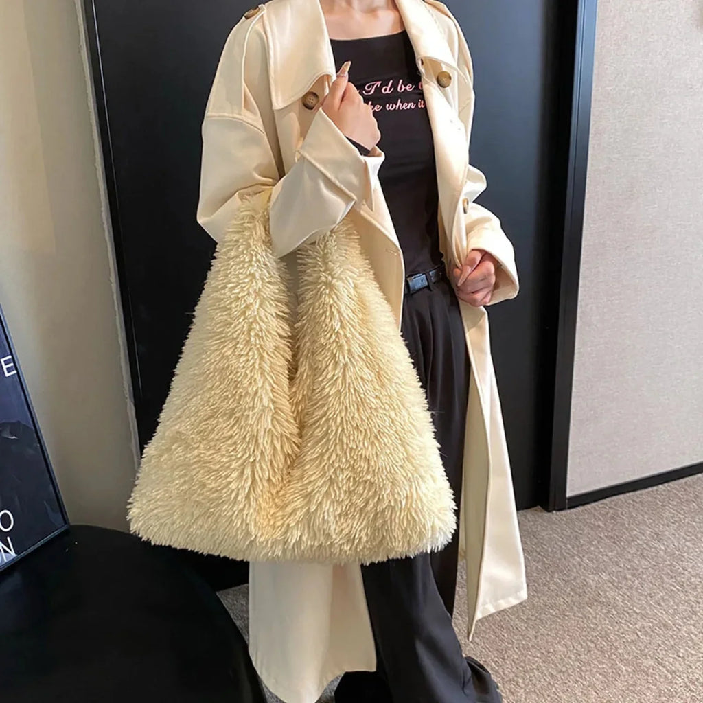 Large-capacity For Women Autumn Designer Bag Shoulder Tote And Plush Trend Ainter Cute Handbags Luxury Fashion Bags New Armpit