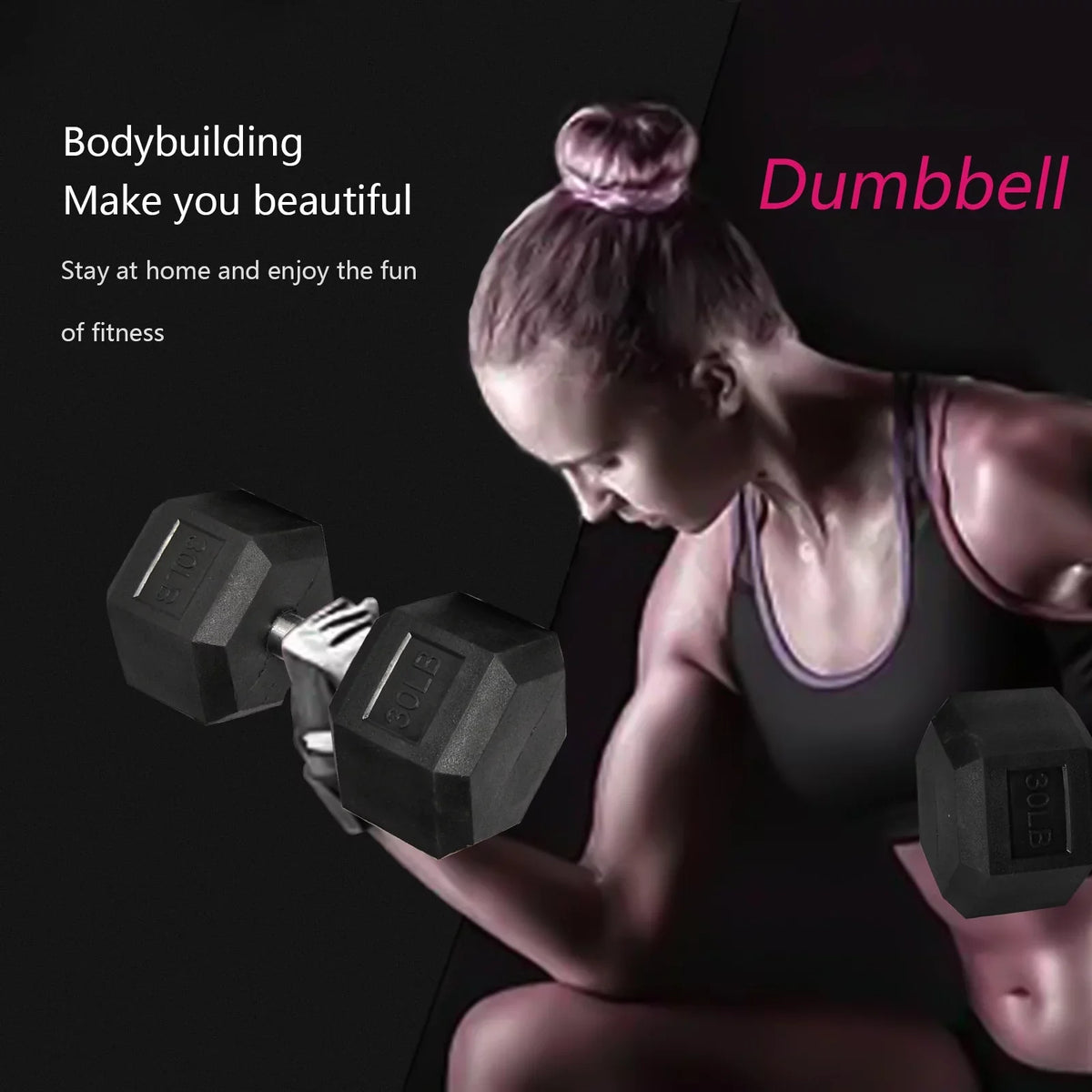Barbell Dumbbell Pair Rubber 1 Dumbbell Heavy Handles 1 Metal of ATIXEL with Hex of Set