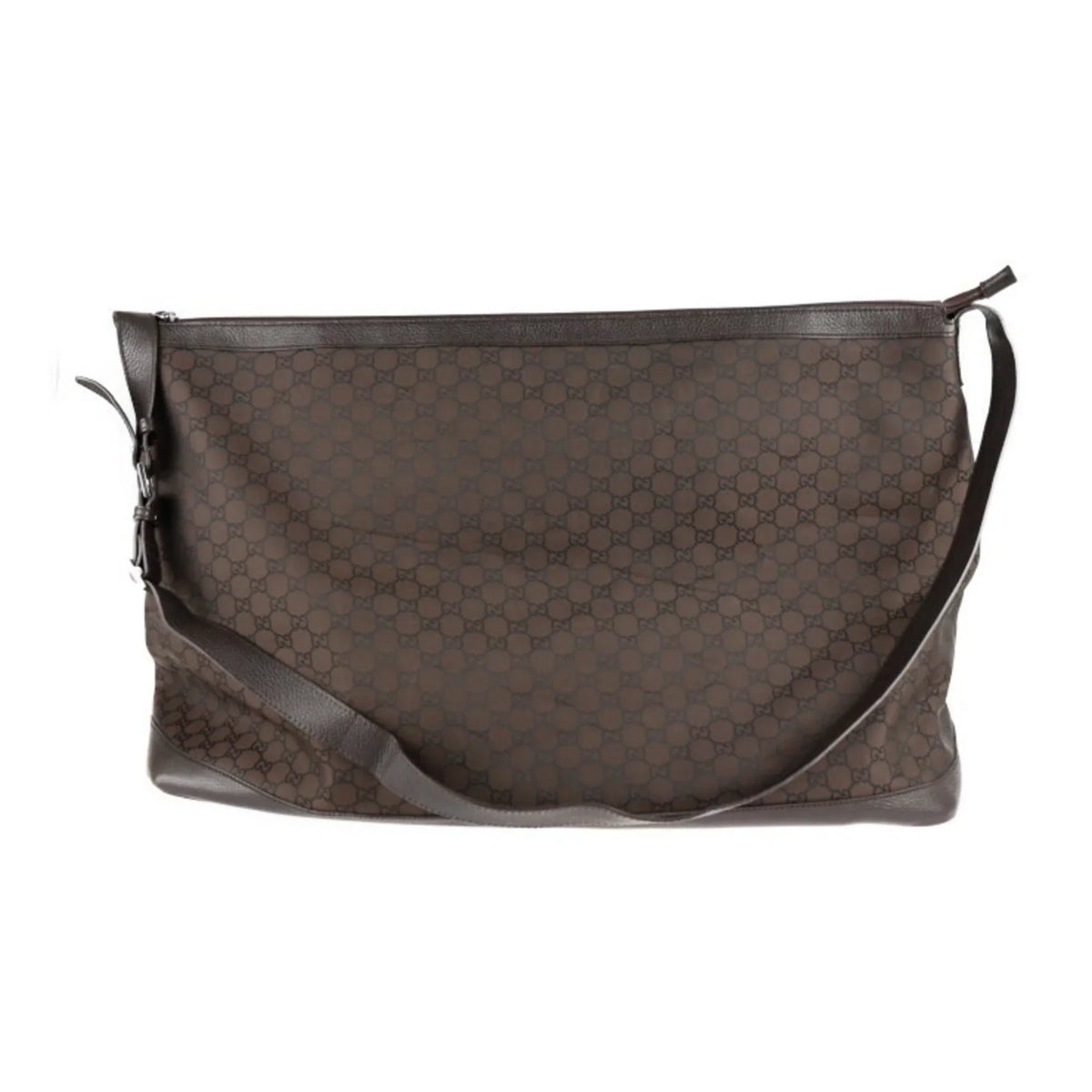 (Good) Boston Shoulder GG Leather Gucci Nylon Brown Bag 105669 GUCCI Pre-Owned Travel