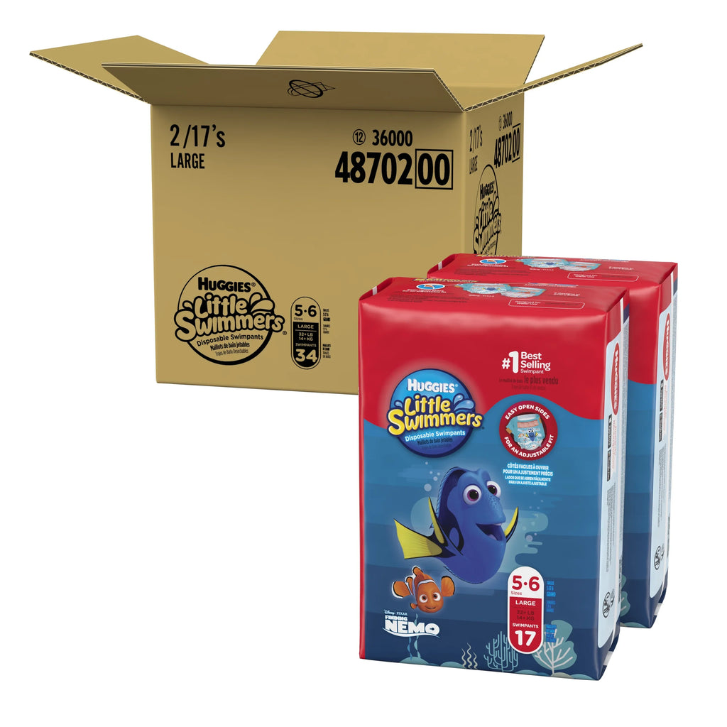 Large, Swim Ct Little Huggies Swimmers 34 5-6 Size Diapers,