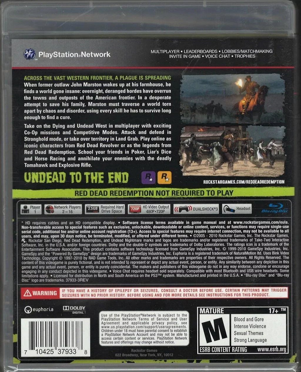 Version) US PS3 Nightmare Factory New Redemption: Red Undead Dead Sealed (Brand