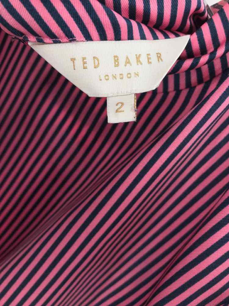 Ted Baker Pre-Owned Stripe Size Long Blouse 6 Sleeve Pink