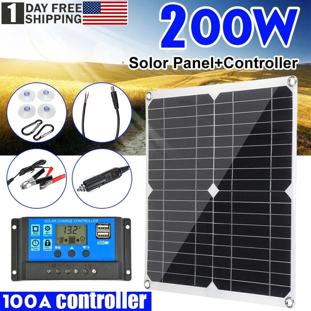 outdoor charge light panel 200W camping charger emergency solar source car home solar MDHAND kit with controller