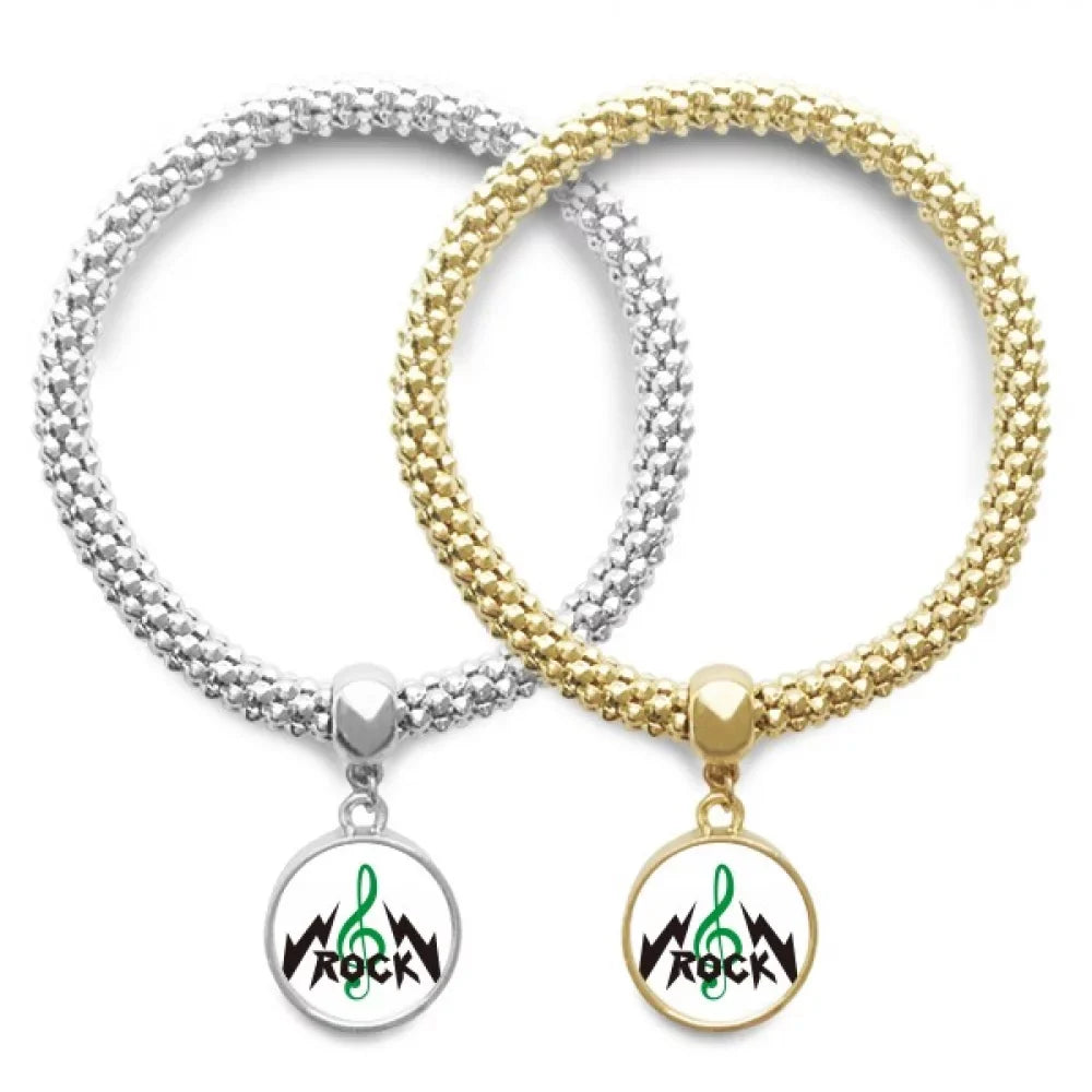 Intense Bangle Notes Jewelry Bracelet Lover Rock Couple High Roll Pendant Chain