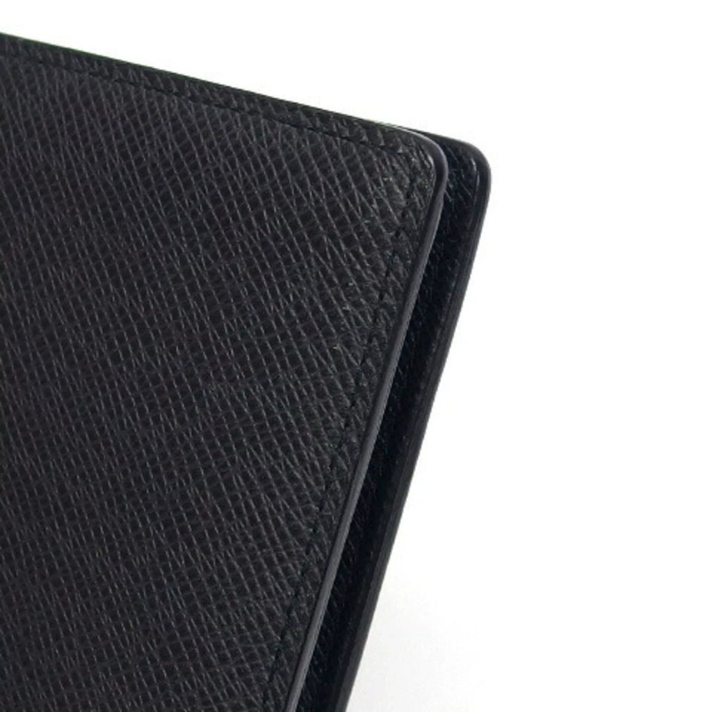 Wallet Black Louis Pre-Owned Billfold Taiga Vuitton (Good) Long Bifold